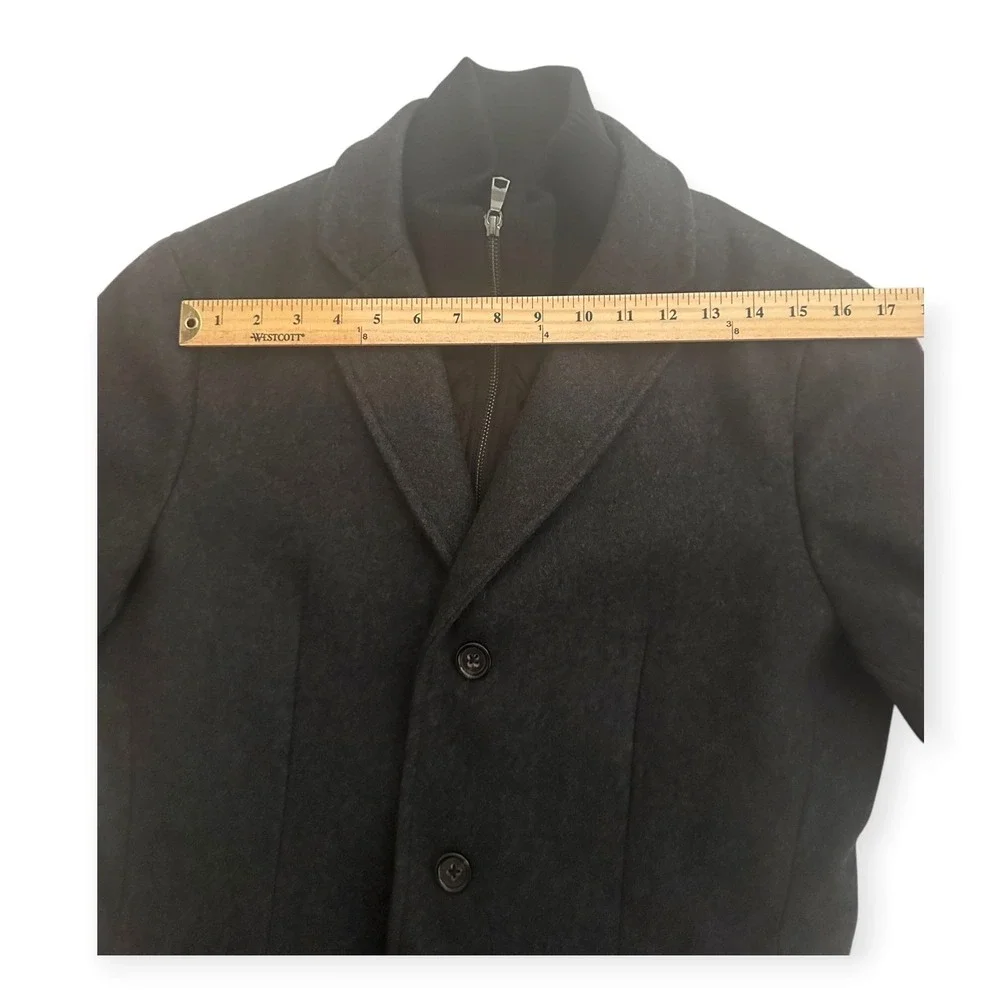 Banana Republic Winter Wool Blend Coat Charcoal Grey Medium Mens